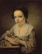 Jean-Baptiste Greuze A Girl with a Doll oil painting